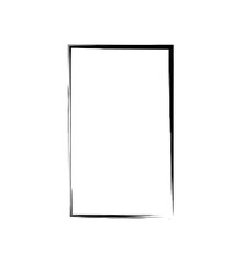 Hand drawn grunge frame. Rectangle box. Sketch doodle border. Square line boarder. Brush strokes shape pencil drawing. Scribbles pattern. Marker thin outline. Hands draw frames. Vector illustration