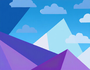 Blue and purple geometric sky background