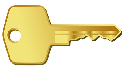 golden key isolated on white