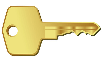 golden key isolated on white