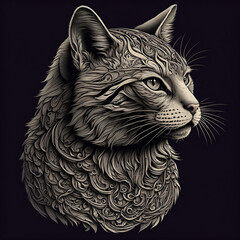 Cat Album Movie Poster T-Shirt Cover Horror Style Printable 3D Render