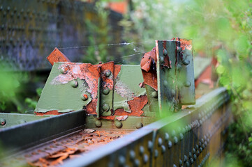 Rusted steel structure in nature in Linz