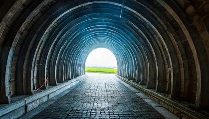 Obraz premium Silent Escape A Journey Through the Mysterious Dark Tunnel