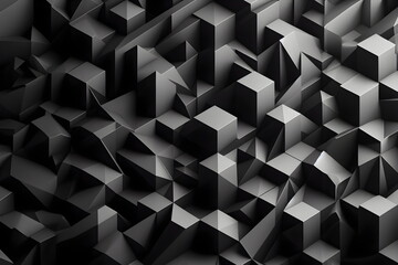 Black or dark grey 3d geometric shape texture design background
