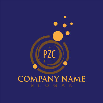 Creative letter PZC unique logo design template for company