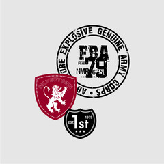 Design vector emblem collection for print t-shirt, embroidery, ect.	