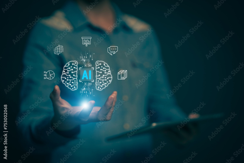 Poster ai, artificial intelligence, ai intelligent robot technology, artificial intelligence to create some