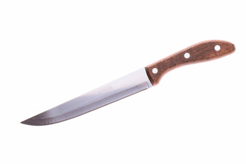 Sharp knife with wooden handle