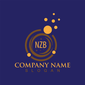 Modern letter NZB alphabet logo design with creative square symbol