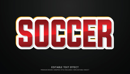 Naklejka na ściany i meble soccer text effect template with minimalist style and bold font concept use for brand advertising