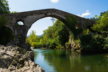 Medieval bridge of Cangas de Onis. Asturias - Spain