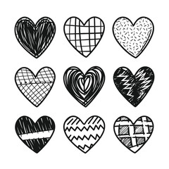 Hand drawn beautiful vector heart collection