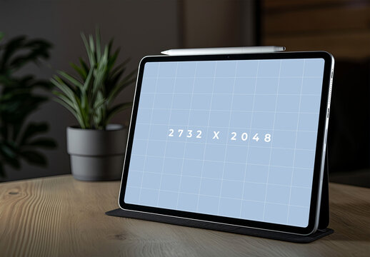 Horizontal Tablet Mockup Layout With Generative ai