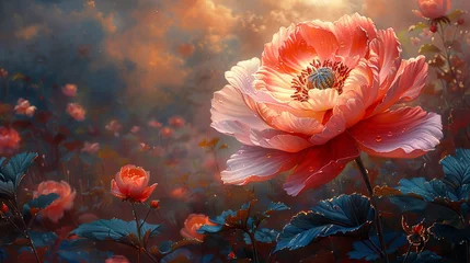 Zelfklevend Fotobehang Flowers oil paintings landscape © Robin