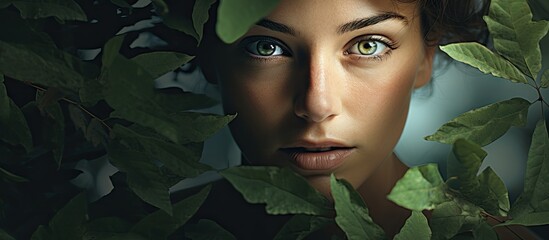 Mesmerizing Green-Eyed Woman with Intriguing Gaze and Captivating Look