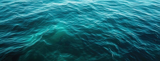 blue green surface of the ocean in catalina island california with gentle ripples on the surface - obrazy, fototapety, plakaty