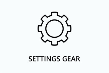 Settings gear icon or logo sign symbol vector illustration