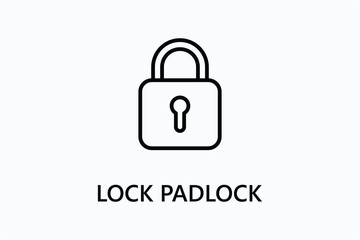 Lock padlock icon or logo sign symbol vector illustration