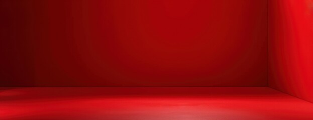 red studio gradient background for product placement or website copy space horizontal composition  - obrazy, fototapety, plakaty