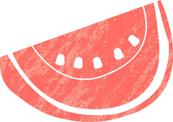 Cute watermelon illustration with noise texture.
