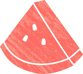 Cute watermelon illustration with noise texture.