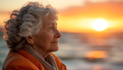 portrait of a senior woman from a beach