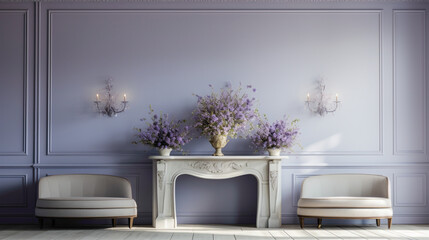 A flawless lavender blue wall, offering a touch of ethereal beauty in a perfectly empty room.