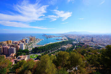 Fototapeta na wymiar panorama view of the city, Malaga
