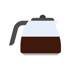 Coffee pot icon. Glass pot with coffee. 