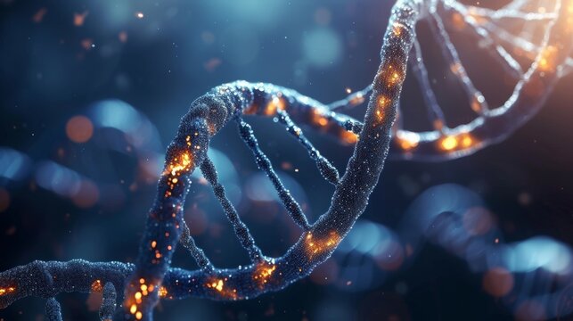 Double Helix DNA Molecule Isolated Close Up Genetic Medical Research Concept.