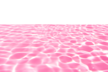 Water surface. Pink water waves on the surface ripples blurred. Transparent pink colored clear calm water surface texture with splash and bubbles. Purple water waves with shining patterns. Caustics.