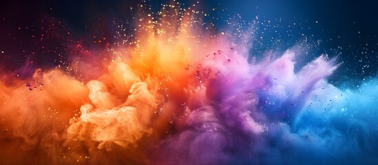 Fototapeta na wymiar Colorful Powder Explosion Background, To provide a visually striking and dynamic background image that can be used in a variety of contexts including