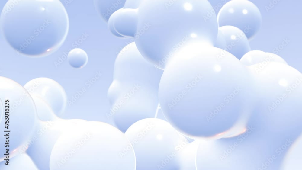 Poster a bunch of white bubbles floating in the air loop animation