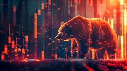 Digital finance bear market concept illustration