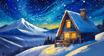 星降る夜の小屋