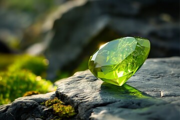It's a beautiful Peridot, a symbol of the couple and harmony.  generative ai