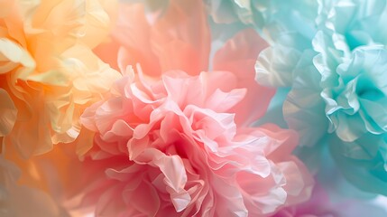 Vibrant Peony Blossoms in Gradient Pastel Colors