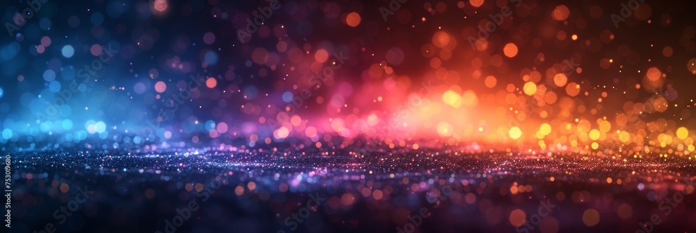 Poster an abstract background with glowing bokeh lights, creating a magical and festive atmosphere in vibra