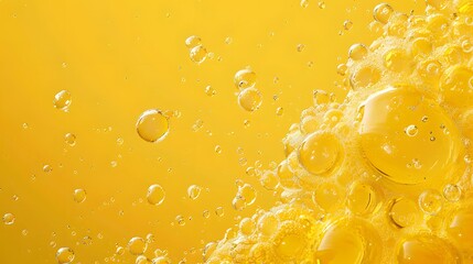 Vibrant Yellow Oil and Water Abstract Background