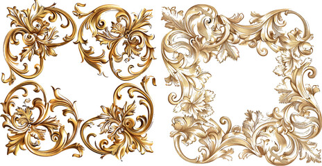 Scroll ornament engraving border floral retro pattern antique style acanthus foliage swirl vector - obrazy, fototapety, plakaty