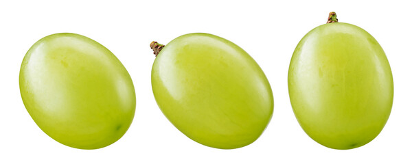 Grape. Green grapes isolated on transparent or white. Fresh green grape macro. Grapes transparent PNG. - obrazy, fototapety, plakaty