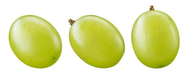 Grape. Green grapes isolated on transparent or white. Fresh green grape macro. Grapes transparent PNG.