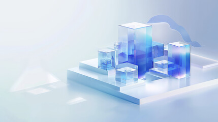 Transparent glass with gradient colors.