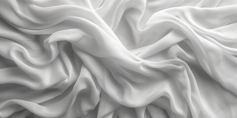 Obraz premium Textured lace fabric in gentle waves, showcasing its soft, transparent, and elegant qualities.