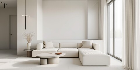 Elegant Minimalist Living Room With Natural Light
