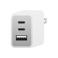 白いUSB充電器_USBType-C 2ポート&USBタイプA 2.0 1ポート