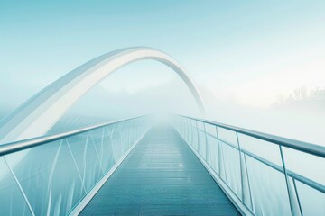 Fototapeta premium A bridge with a foggy sky in the background