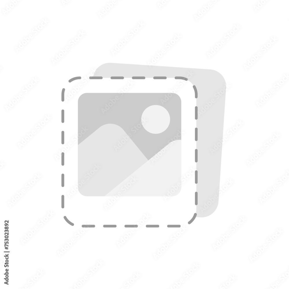 Poster still empty page, no image yet concept illustration flat design vector. simple graphic element for i