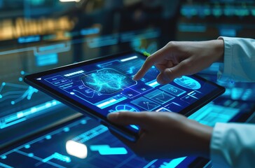 Business Professional Interacting with Digital Interface