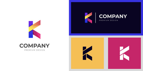 modern letter k logo identity design. initial K brand identity logo symbol